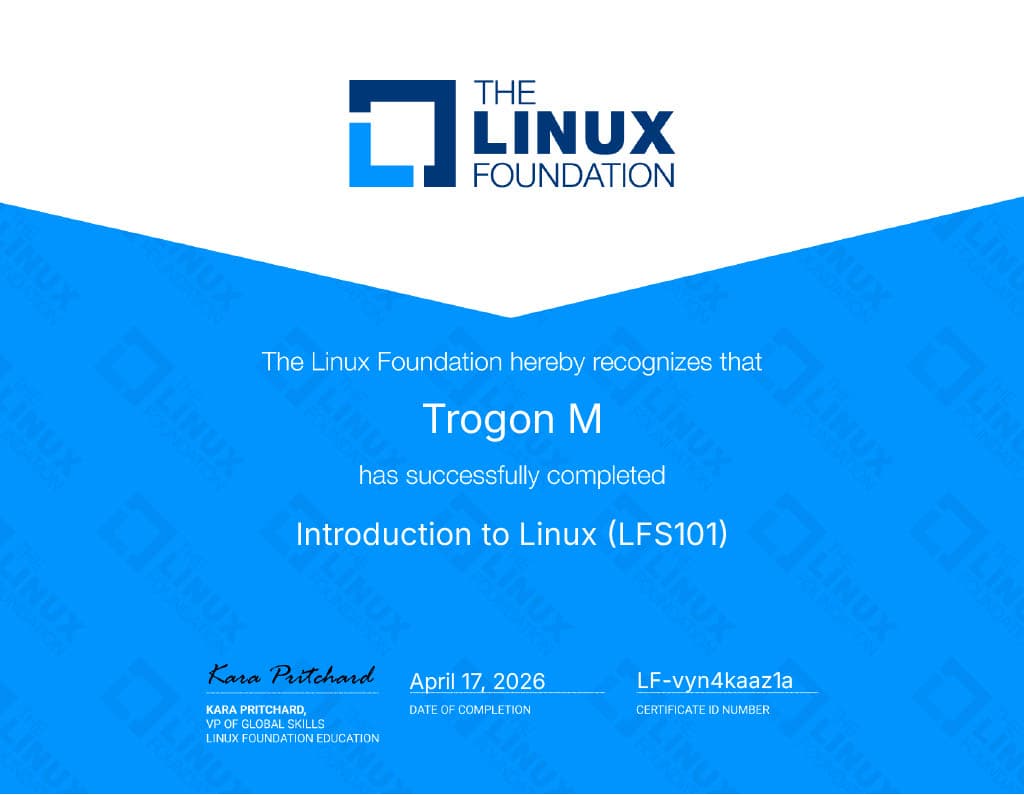 Introduction to Linux certificate